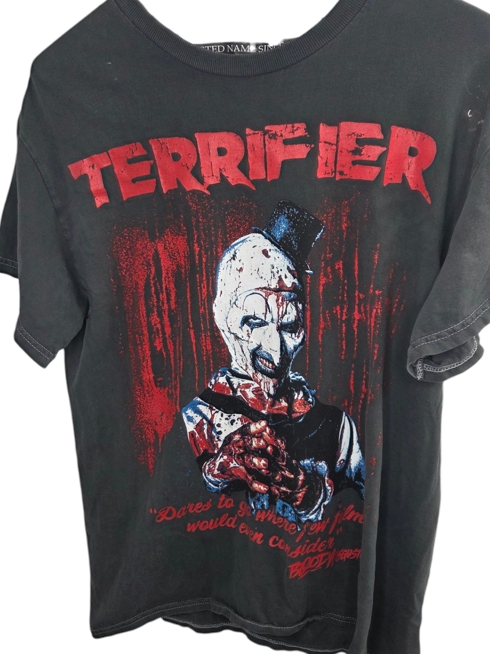 Ripple Junction Black Tee with Red and White Terrifier Graphic Size Small